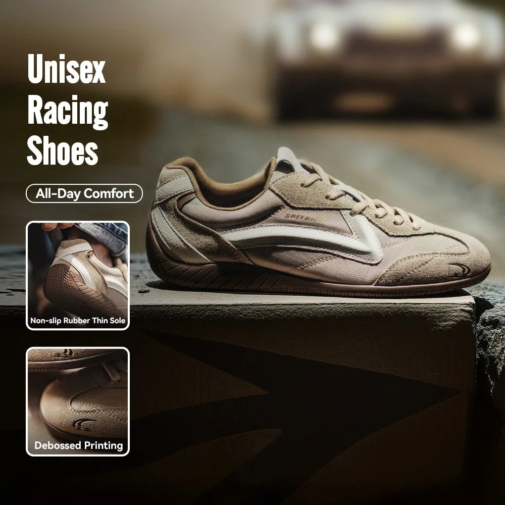 Maden Vintage Patchwork Racing Shoes Unisex Autumn Breathable German Trainers Sneakers Thin Sole Casual Lace-Up Sporty Shoes