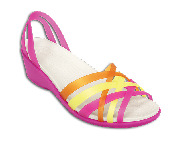 Crocs Huarache Mini Wedge Women Fuchsia/Grapefruit, image 2 of 4