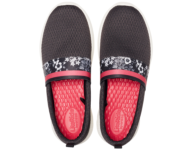 Crocs LiteRide Hyper Floral SlipOn Women Black White, image 3 of 4