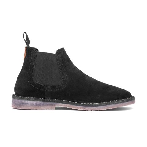 Hush Puppies Men Black Leather Suede Dark Sole