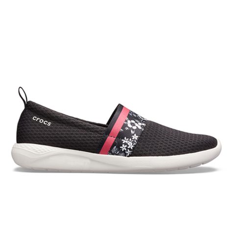 Crocs LiteRide Hyper Floral SlipOn Women Black White