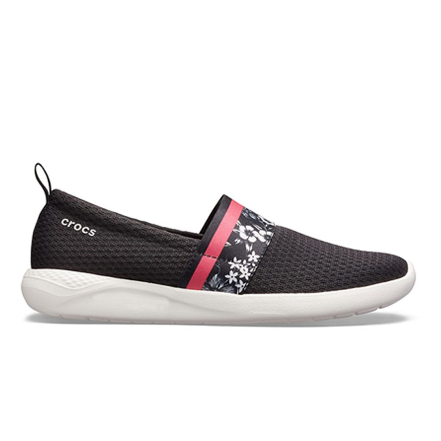 Crocs LiteRide Hyper Floral SlipOn Women Black White, image 1 of 4