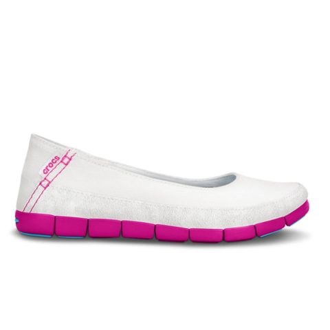 Crocs Stretch Sole Flat White Candy Pink