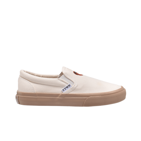 TTWN Bear Slip-On Off-White Canvas Top Bear Head Shoes