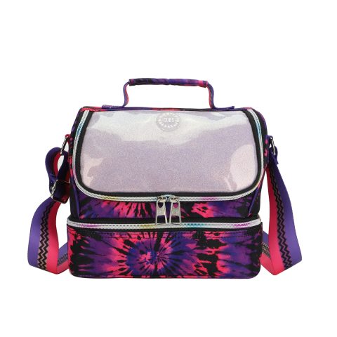 Cubs Black and Purple tie dye High School Lunch Bag