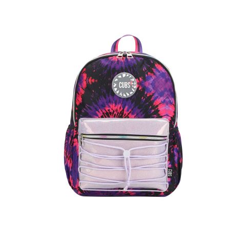 Cubs Black and Purple tie dye High School Backpack