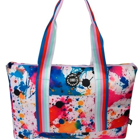 Cubs Blue Tie Dye Splashing Paint Double Face Tote Bag