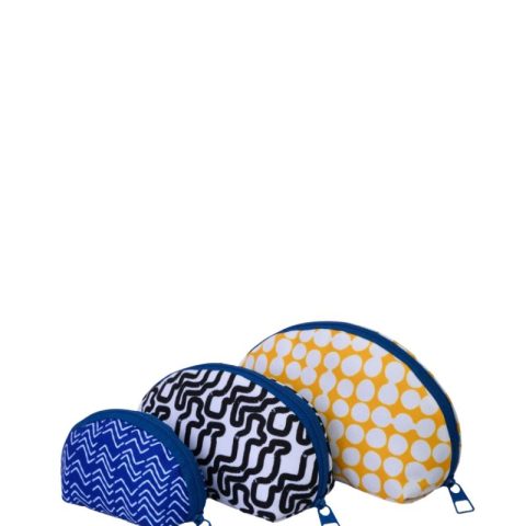 Cubs Blue Black and Yellow Make-Up Round Bags