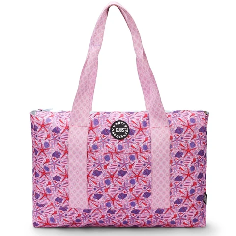 Cubs Bluish Tie Dye And Pinky Stars Double Face Tote Bag