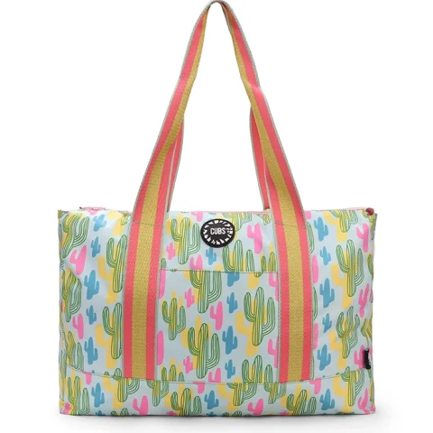 Cubs Cactus And Swirls Double Face Tote Bag