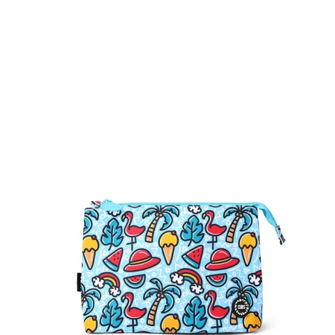 Cubs Baby Blue Flamingos Medium Pouch