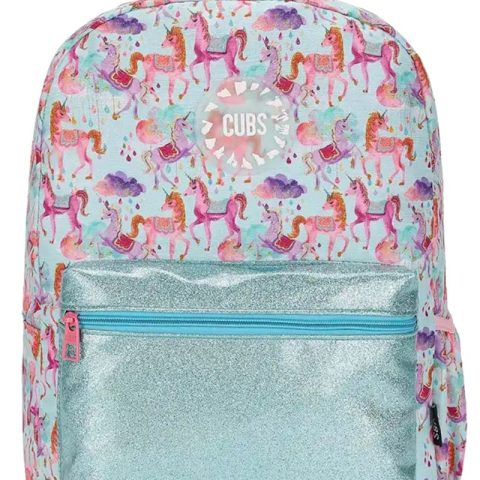 Cubs Baby Blue Baby Unicorn Glittery Junior Backpack