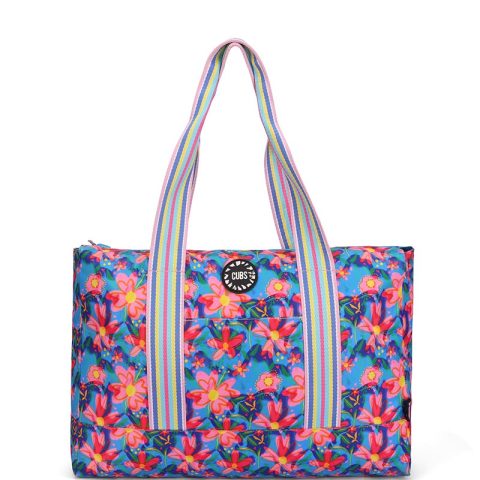 Cubs Bluish Flowers and Watermelon Ice-Cream Double Face Tote Bag