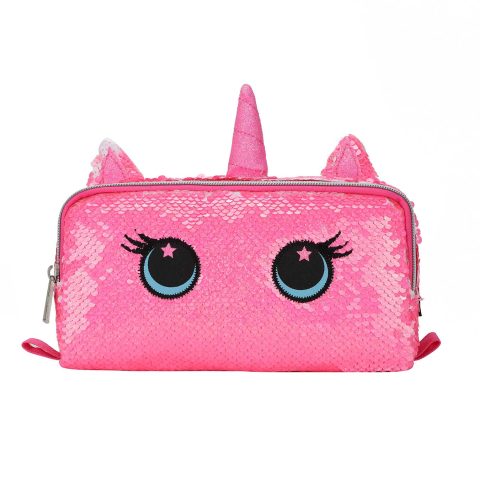 Cubs Cute Hot Pink Unicorn sequin pencil case
