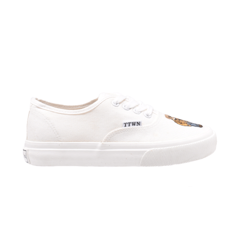 TTWN  BEAR Low-Top White Canvas Top Bear Lace Shoes