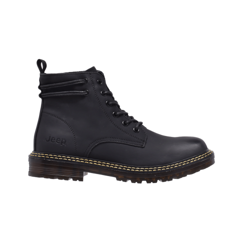 Jeep High Top Lace Classic Soft Leather Boot-P214M08089-Black