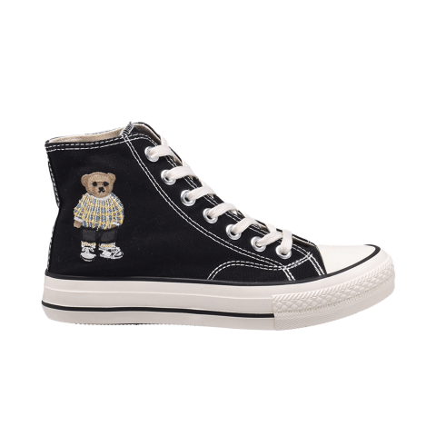 TTWN Bear High-Top Black Canvas Bear Shoes
